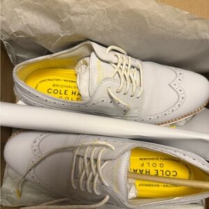 Cole Haan Men's White Wingtip Oxfords